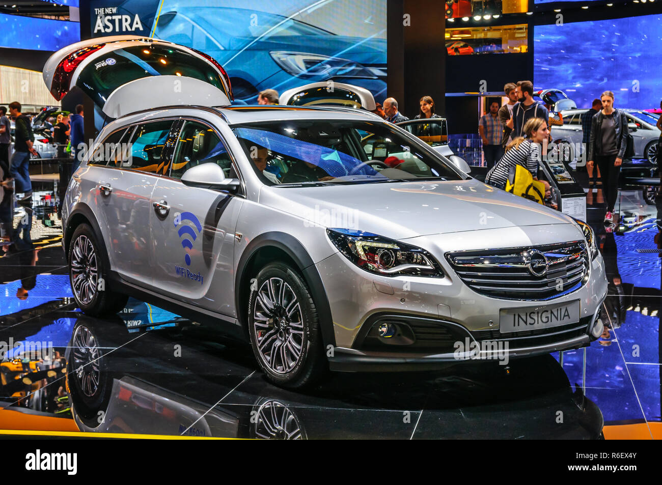 FRANKFURT - SEPT 2015: Opel Insignia presented at IAA International Motor Show on September 20, 2015 in Frankfurt, Germany Stock Photo