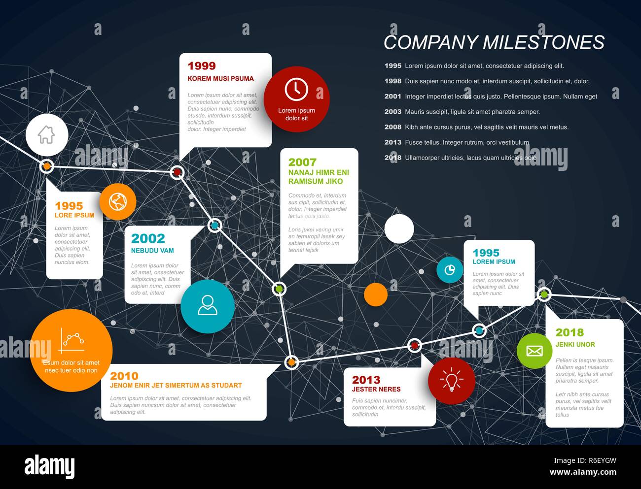 Vector Infographic timeline report template with speech bubbles and ...