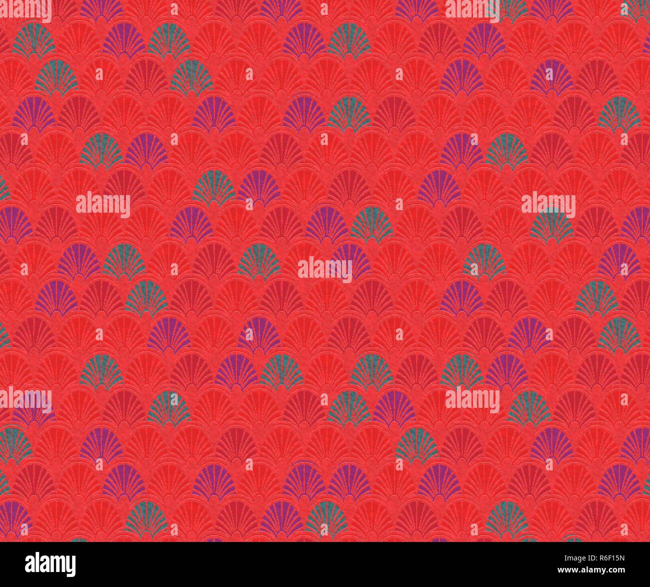 Traditional japanese or chinese fan pattern background Stock Vector