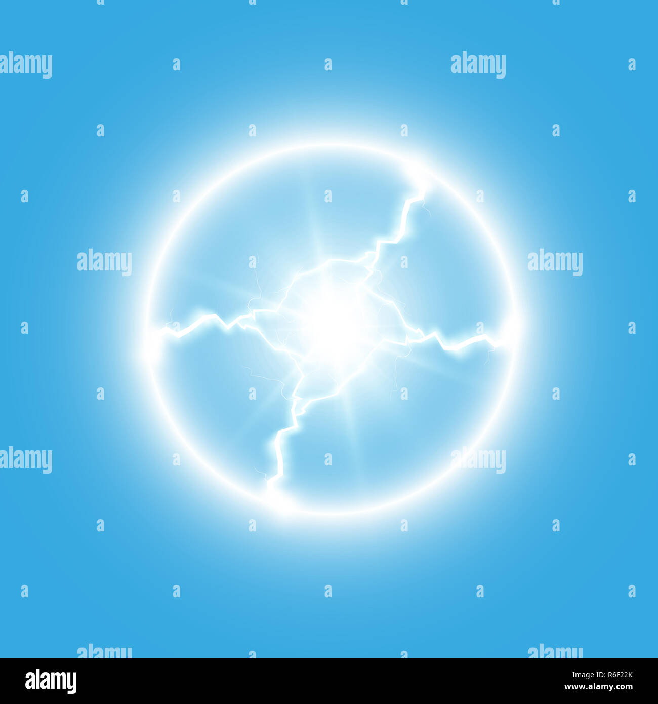 Transparent light effect of electric ball lightning. Magic plasma ball