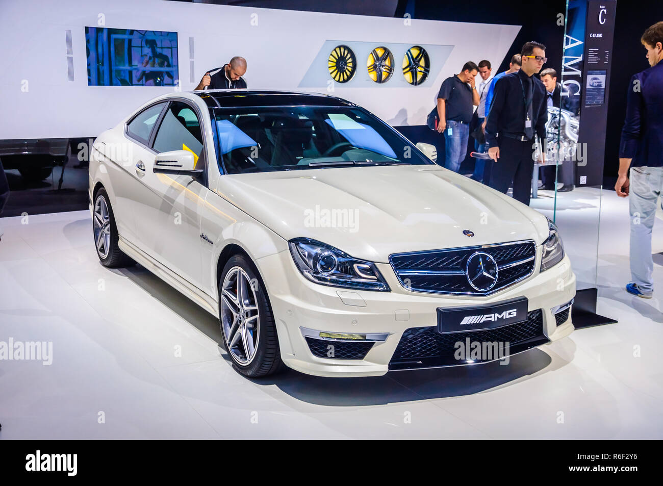 MOSCOW, RUSSIA - AUG 2012: MERCEDES-BENZ C-CLASS AMG COUPE W204/S204/С204  presented as world premiere at the 16th MIAS (Moscow International  Automobil Stock Photo - Alamy