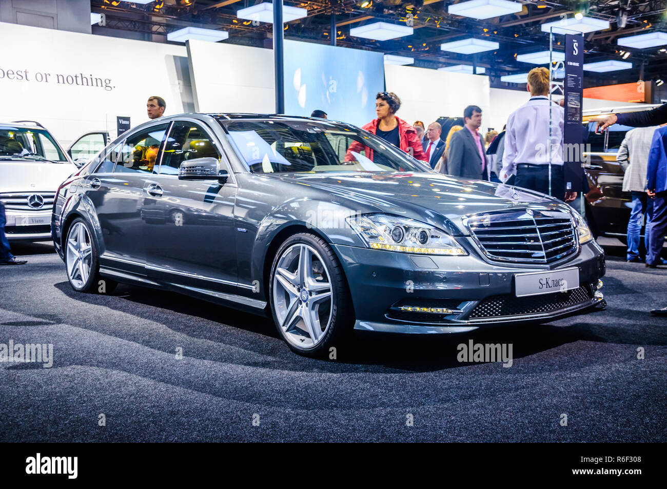Moscow Russia Aug 2012 Mercedes Benz S Class W221 Presented As World Premiere At The 16th Mias Moscow International Automobile Salon On August 3 Stock Photo Alamy