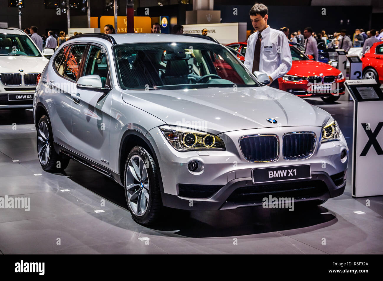 MOSCOW, RUSSIA - AUG 2012: BMW X1 E84 presented as world premiere at the  16th MIAS (Moscow International Automobile Salon) on August 30, 2012 in  Mosco Stock Photo - Alamy