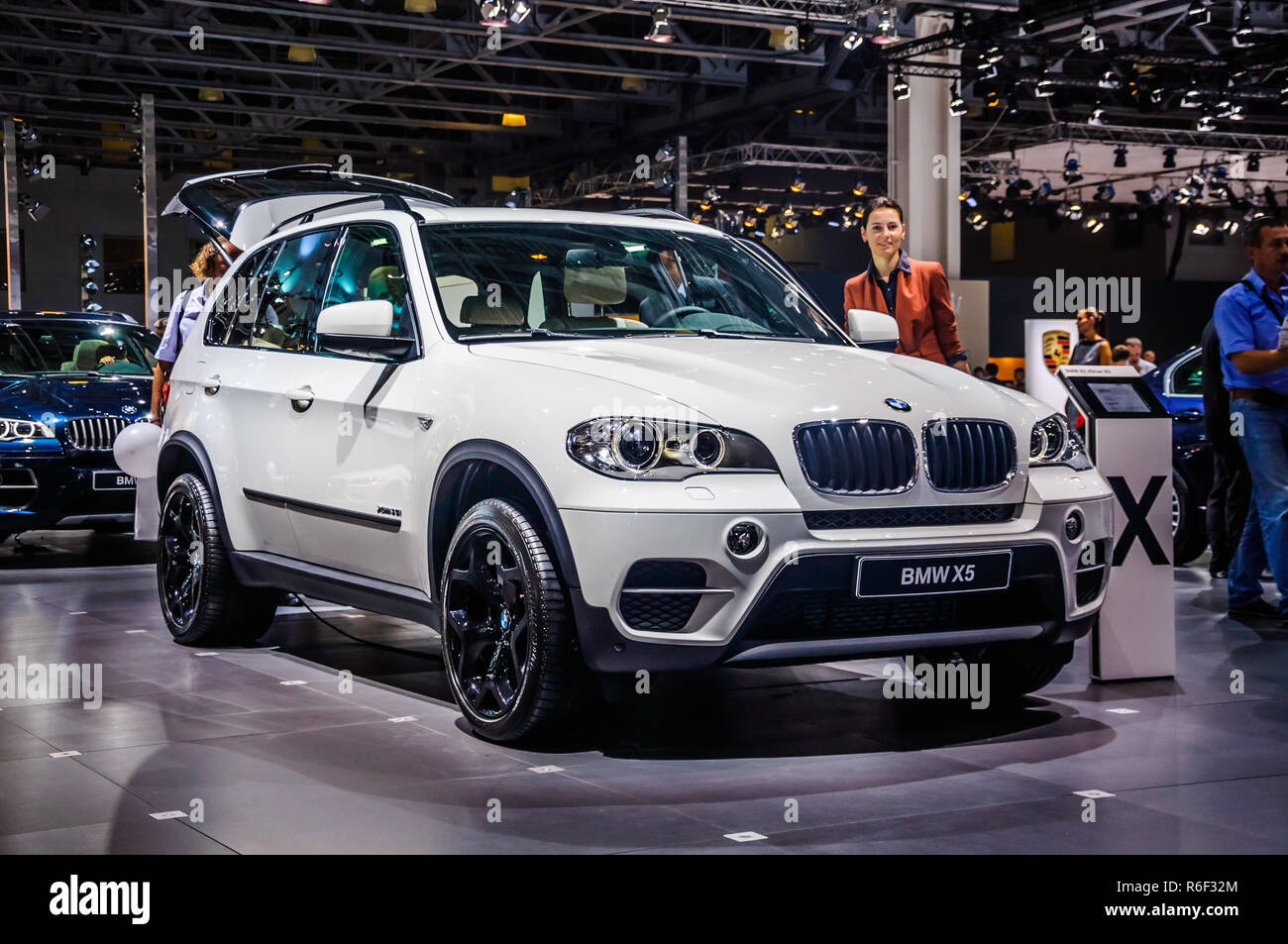 MOSCOW, RUSSIA - AUG 2012: BMW X5 E70 presented as world premiere at the  16th MIAS (Moscow International Automobile Salon) on August 30, 2012 in  Mosco Stock Photo - Alamy