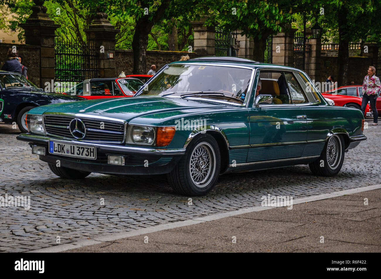 FULDA, GERMANY - MAY 2013: Mercedes-Benz SL R107 coupe retro car on May 9,  2013 in Fulda, Germany Stock Photo - Alamy