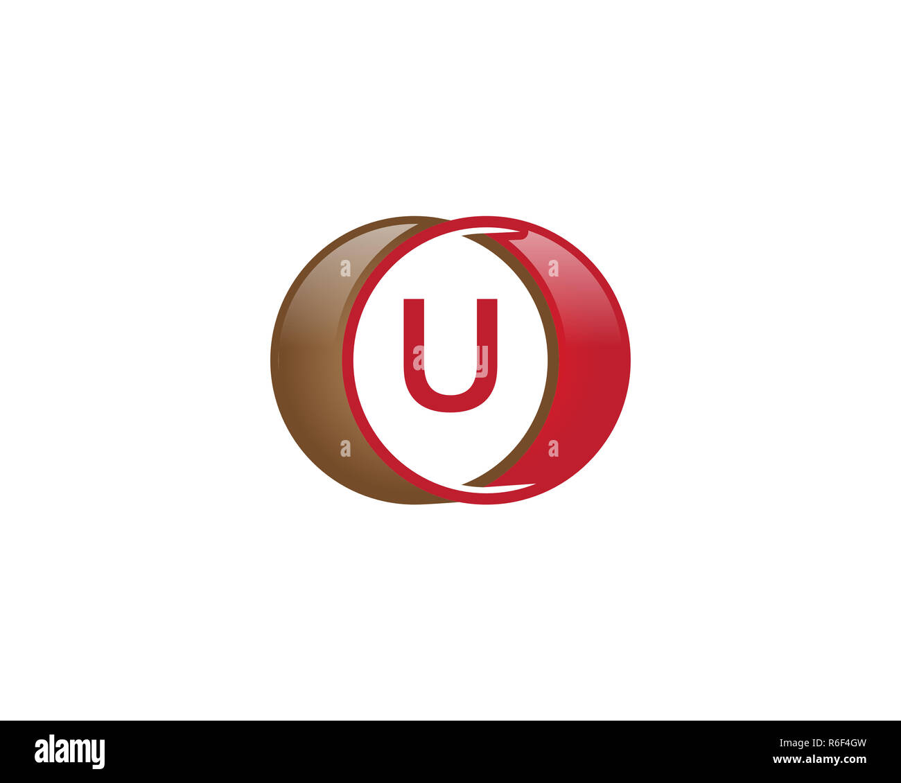 u letter circle logo Stock Photo