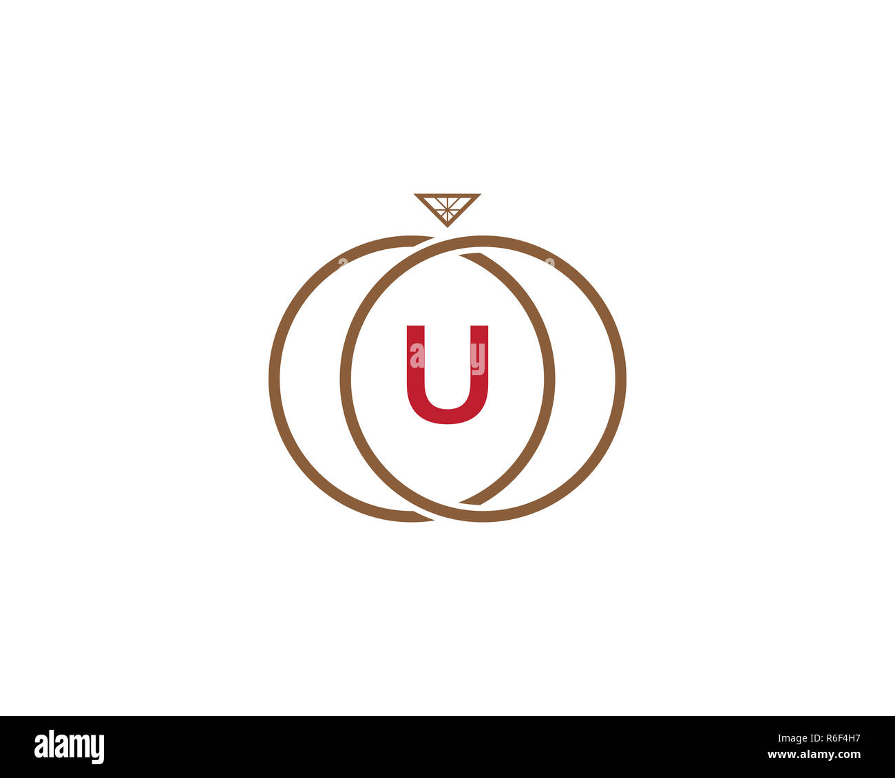 u letter ring diamond logo Stock Photo - Alamy