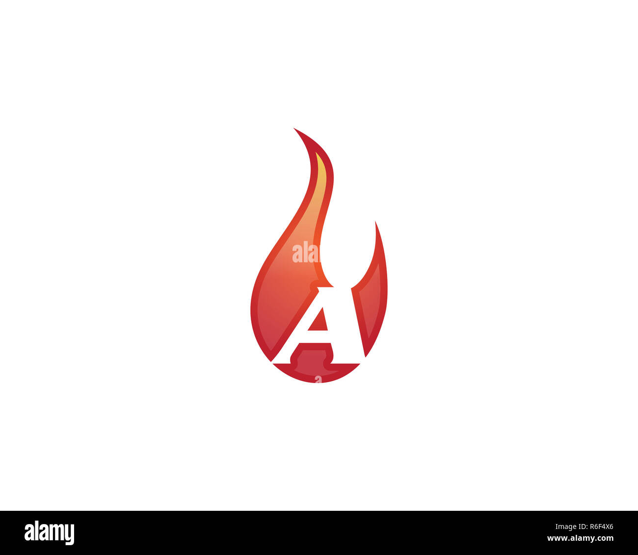 a letter flame logo Stock Photo - Alamy