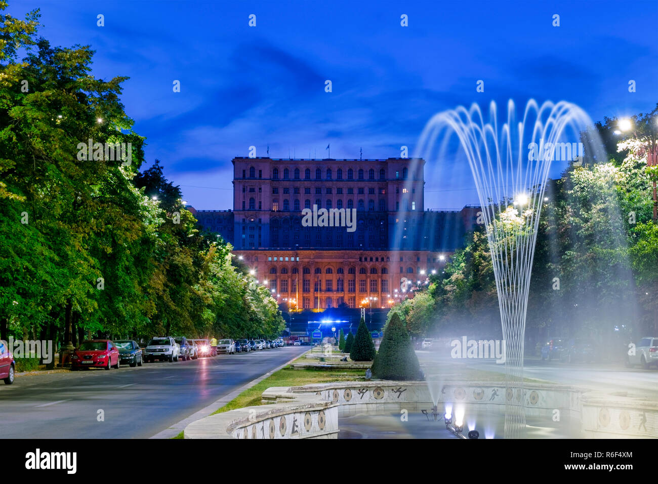 Palace of the Parliament on Dealul Arsenalului, Bucharest, Romania Stock Photo