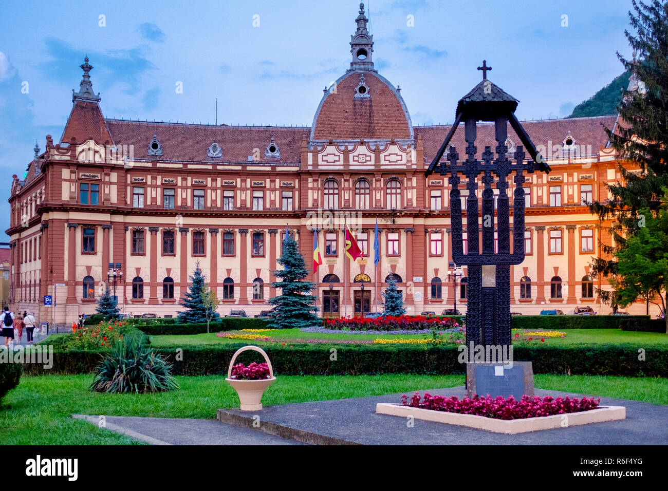 Prefecture of Brasov, the County Council and the Court of Appeal in Brasov, Romania. Stock Photo