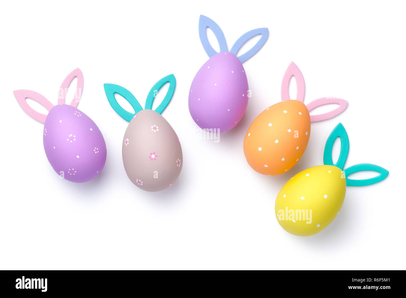 easter eggs with bunny ears. isolated on white background Stock Photo ...