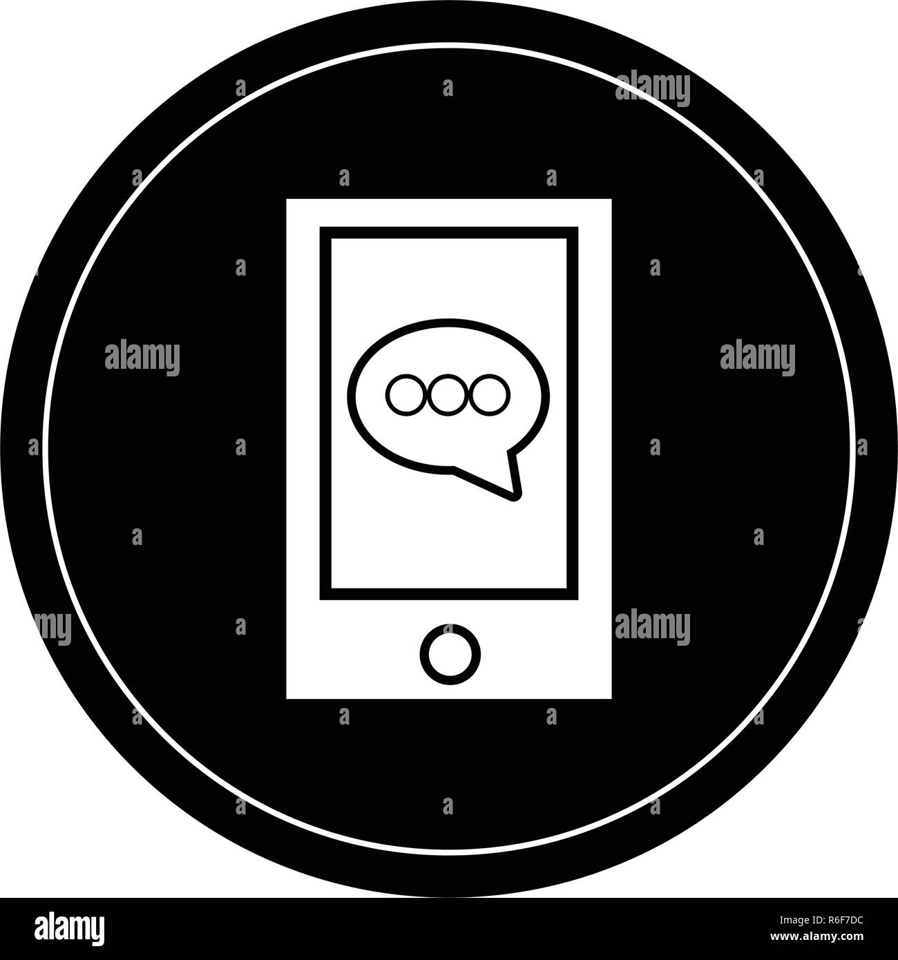 Smartphone with chat bubble inside. Vector illustration design Stock ...