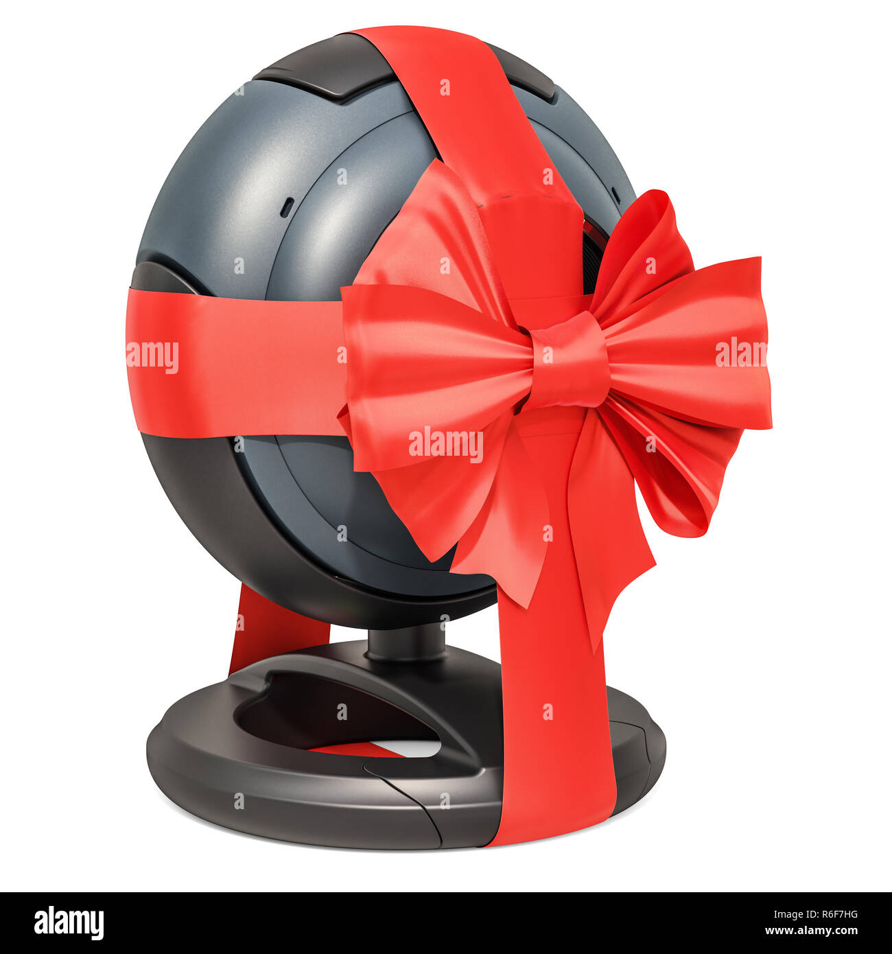 Webcam with bow and ribbon, gift concept. 3D rendering isolated on ...