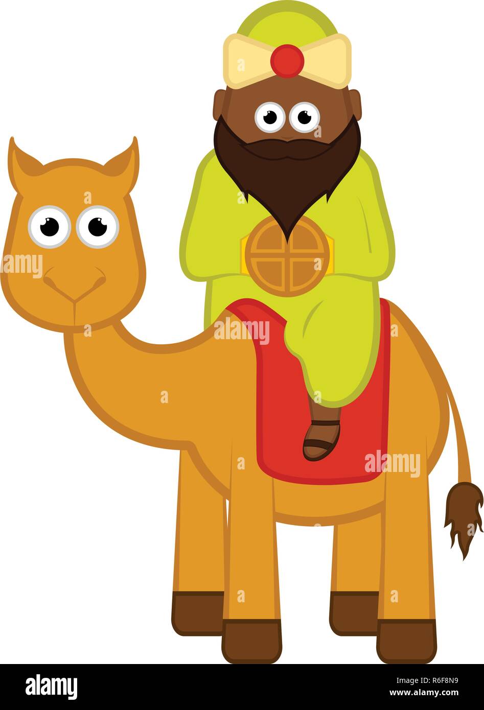 One of the three wise men. Cartoon character Stock Vector