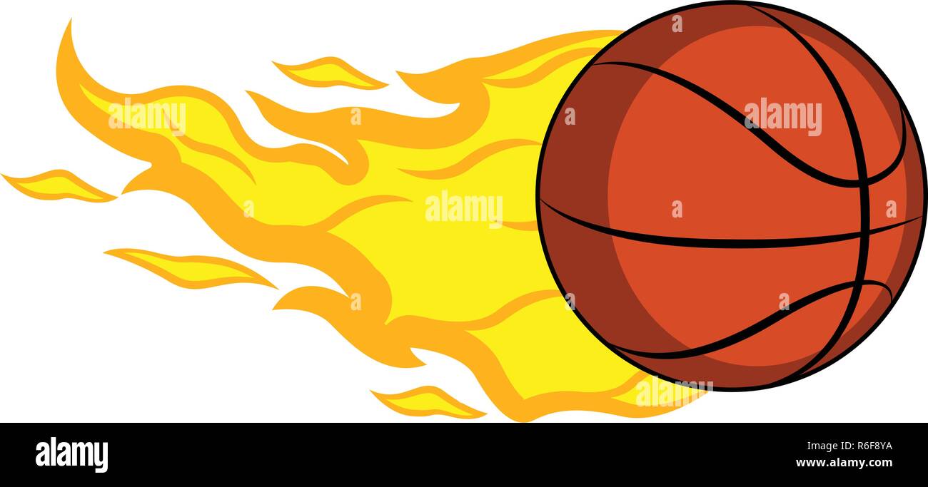 Basketball ball with a fire effect Stock Vector