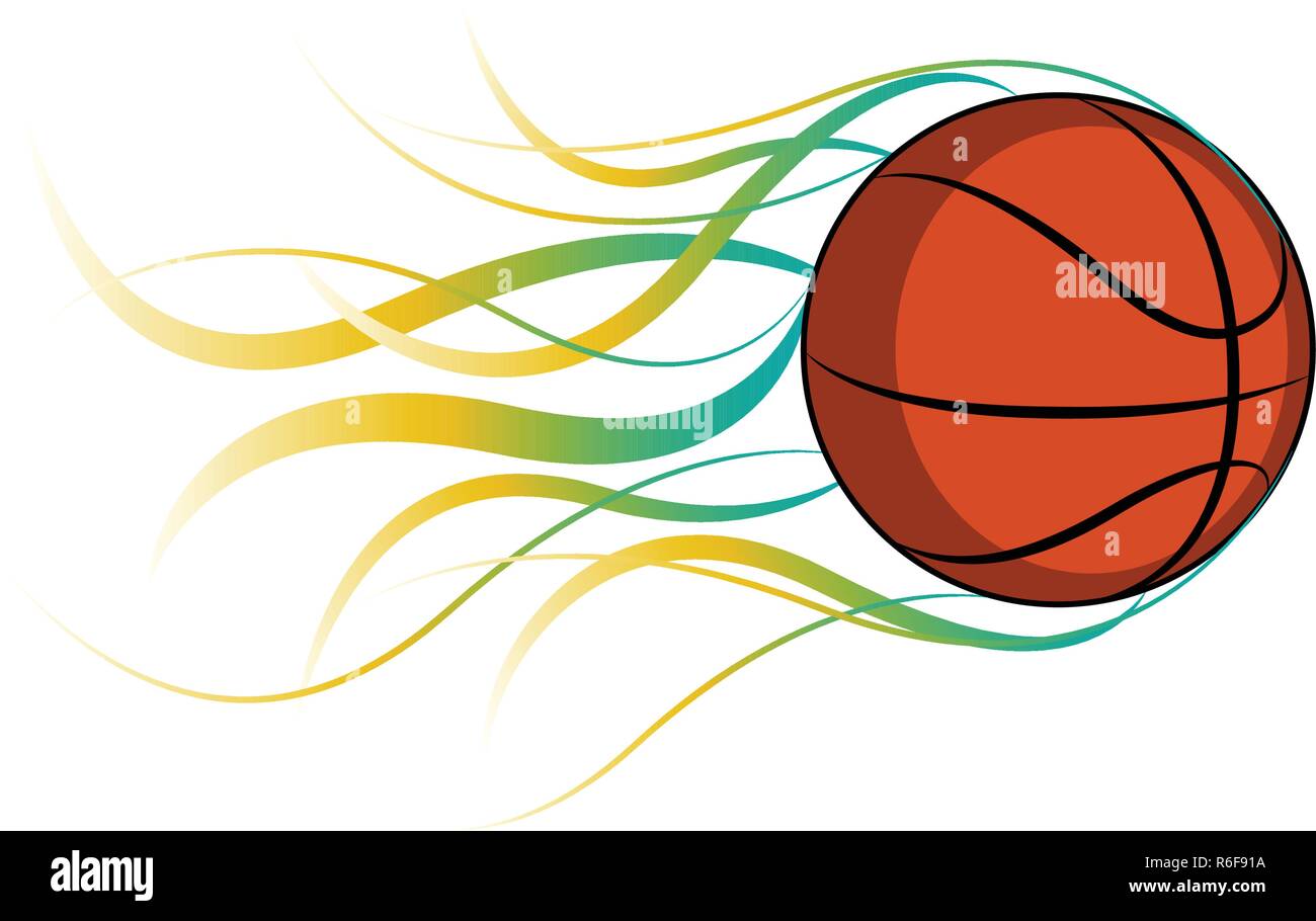 Basketball ball with a fire effect Stock Vector