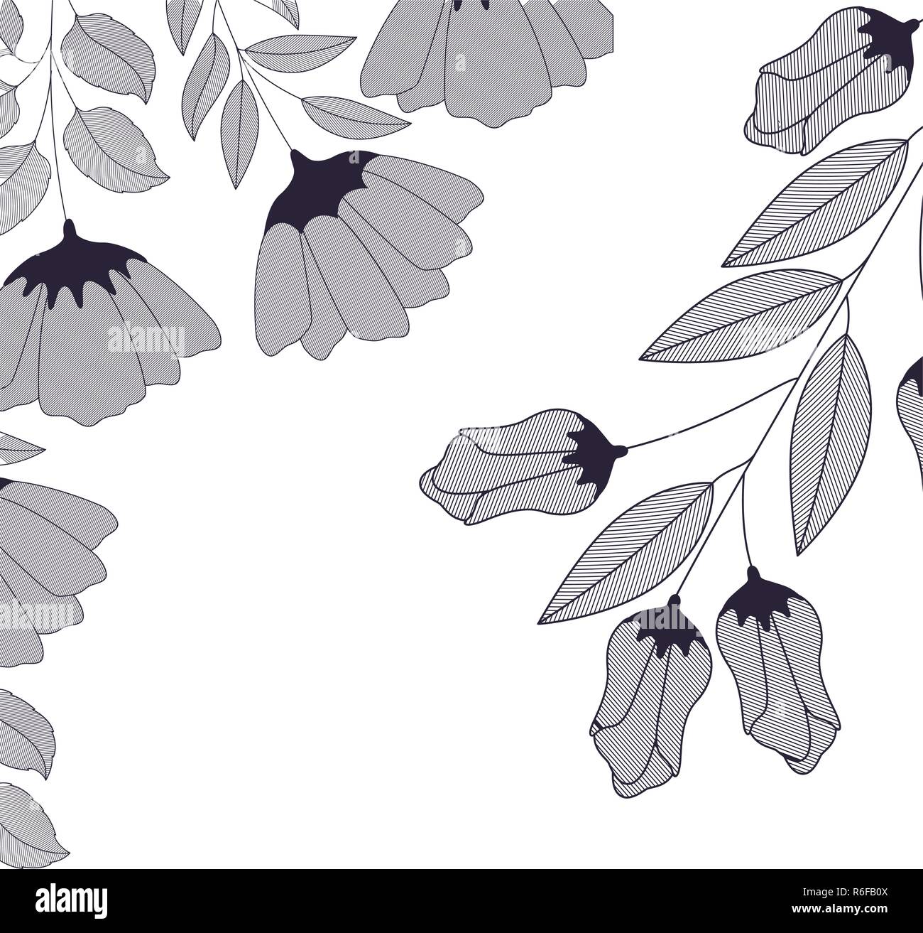 flowers and leaves isolated icon Stock Vector Image & Art - Alamy