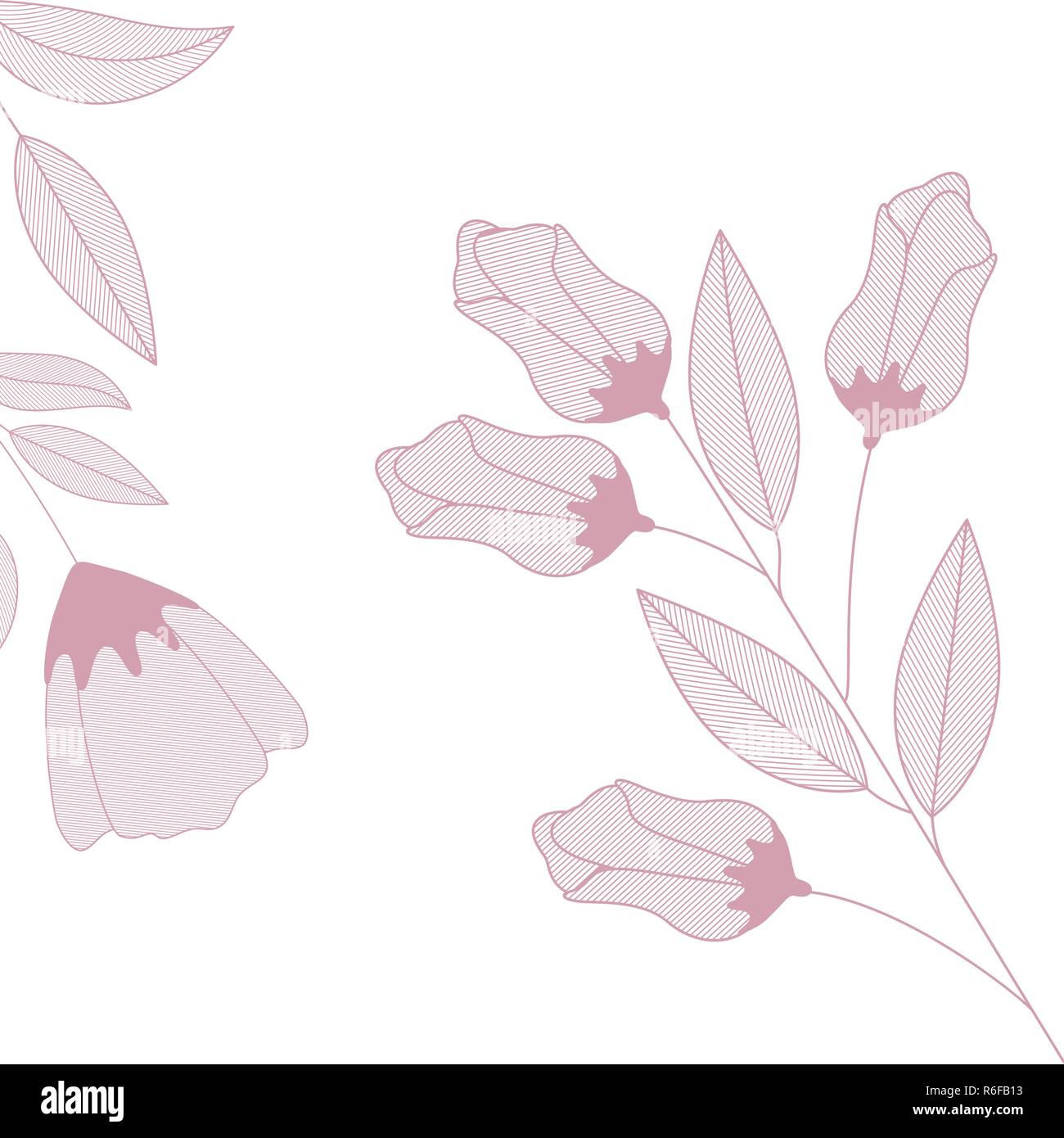flowers and leaves isolated icon Stock Vector Image & Art - Alamy