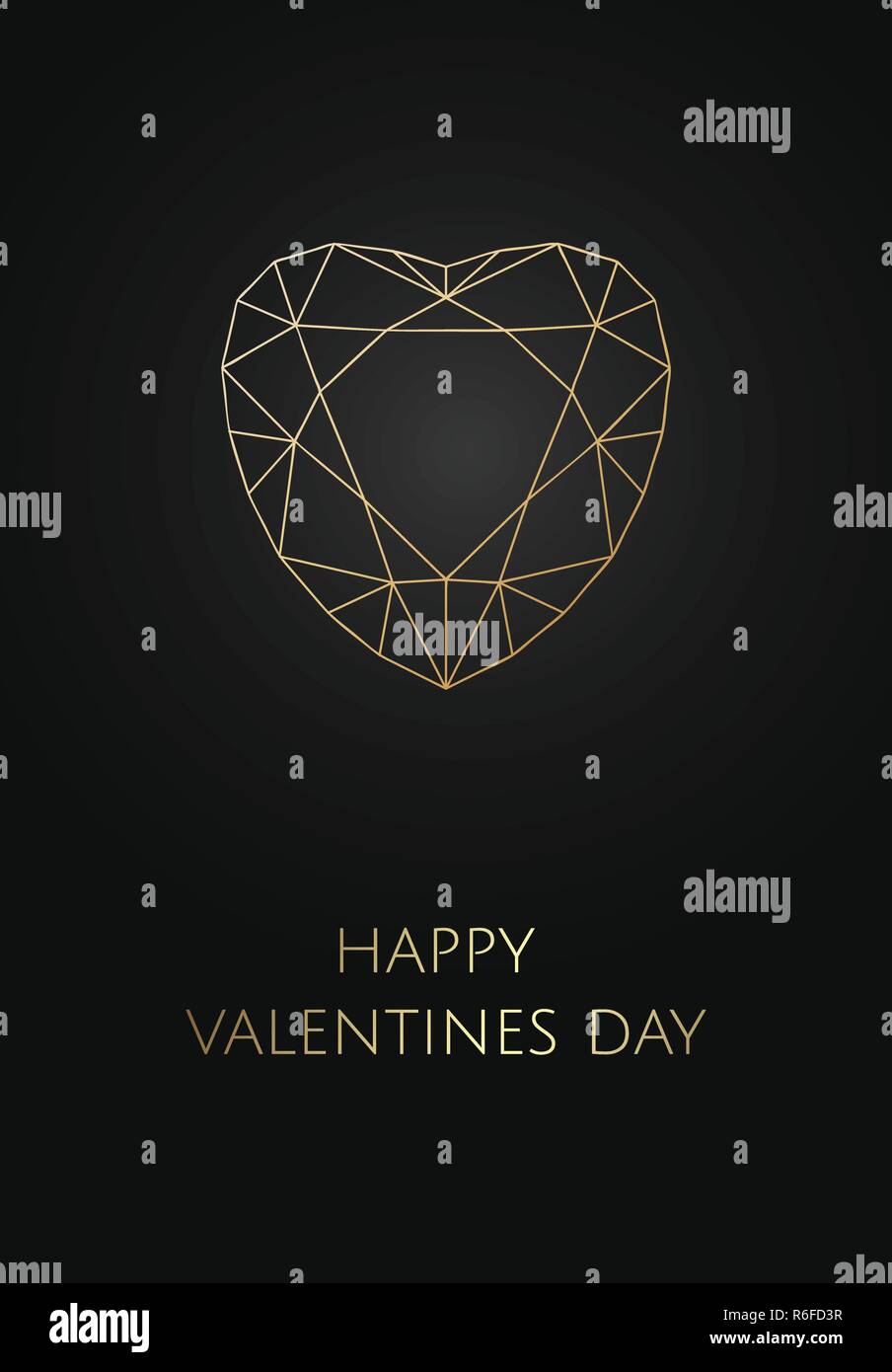 Valentines card on black background with polygonal heart Stock Vector ...