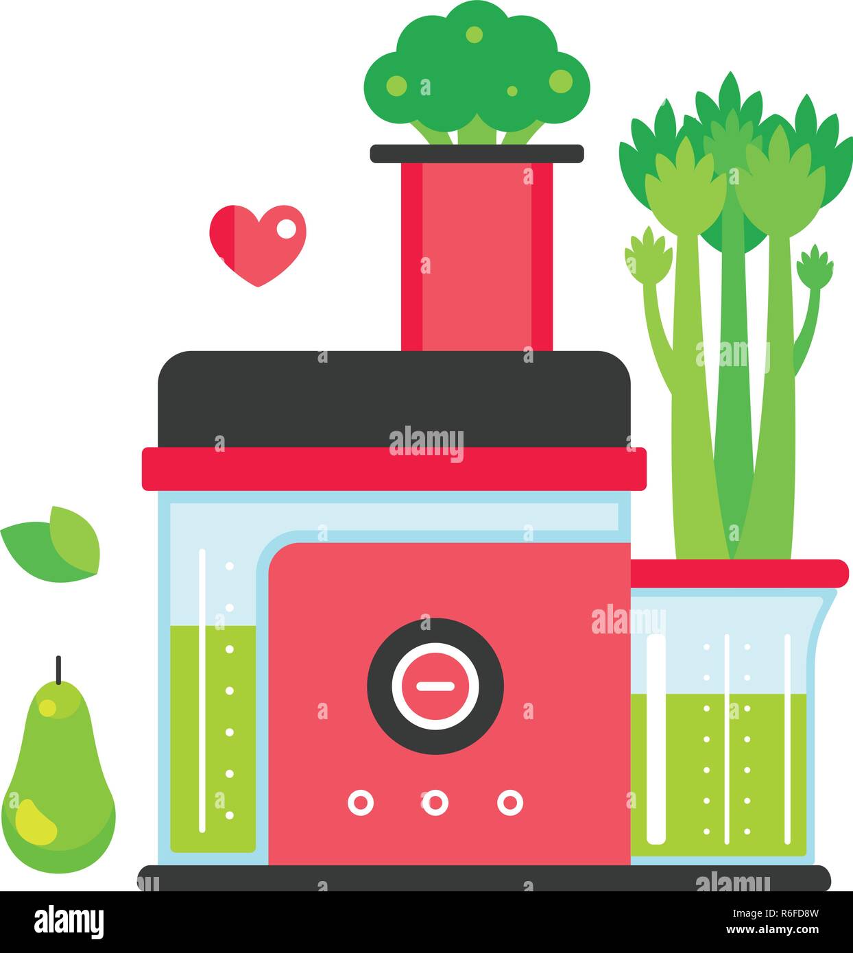 Making green juice and smoothie Colorful mixer Kitchen appliance