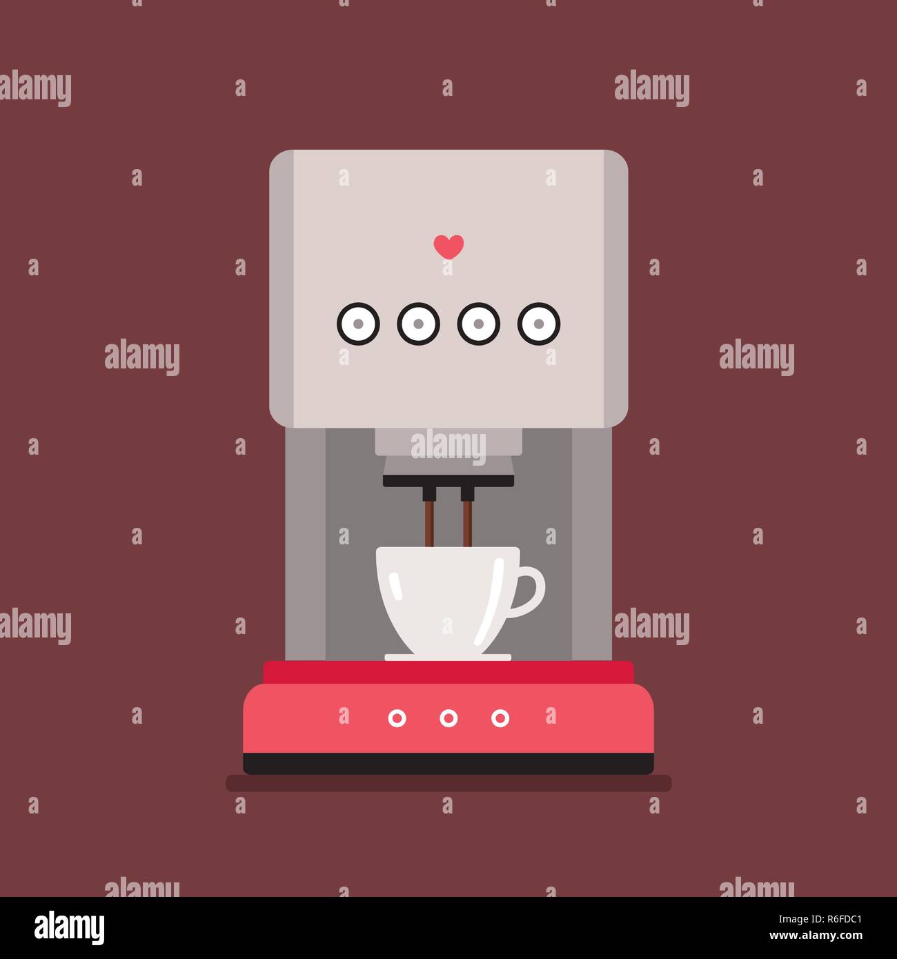 Coffee machine on brown background Vector illustration Stock Vector