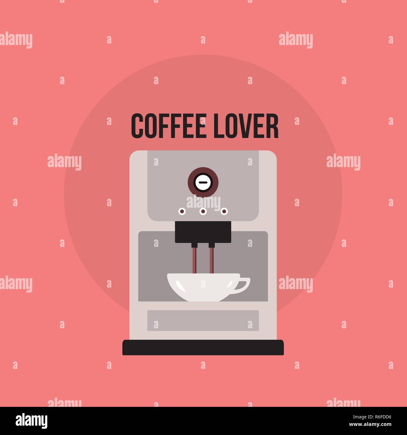 Coffee Maker Cute Banner With Kitchen Appliance Vector