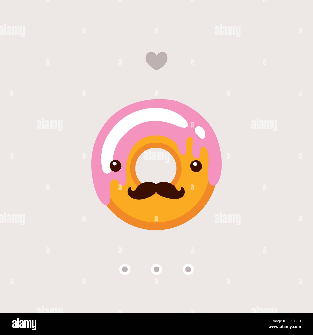 Cute donut with strawberry glaze Delicious sweet dessert Vector ...