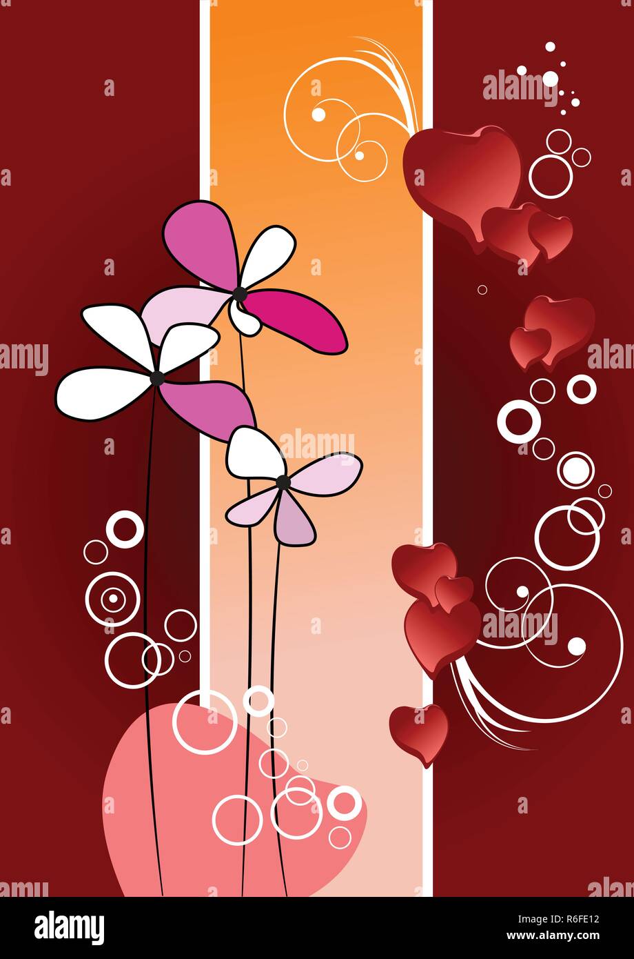 Valentine`s day background with hearts images. Vector illustration ...