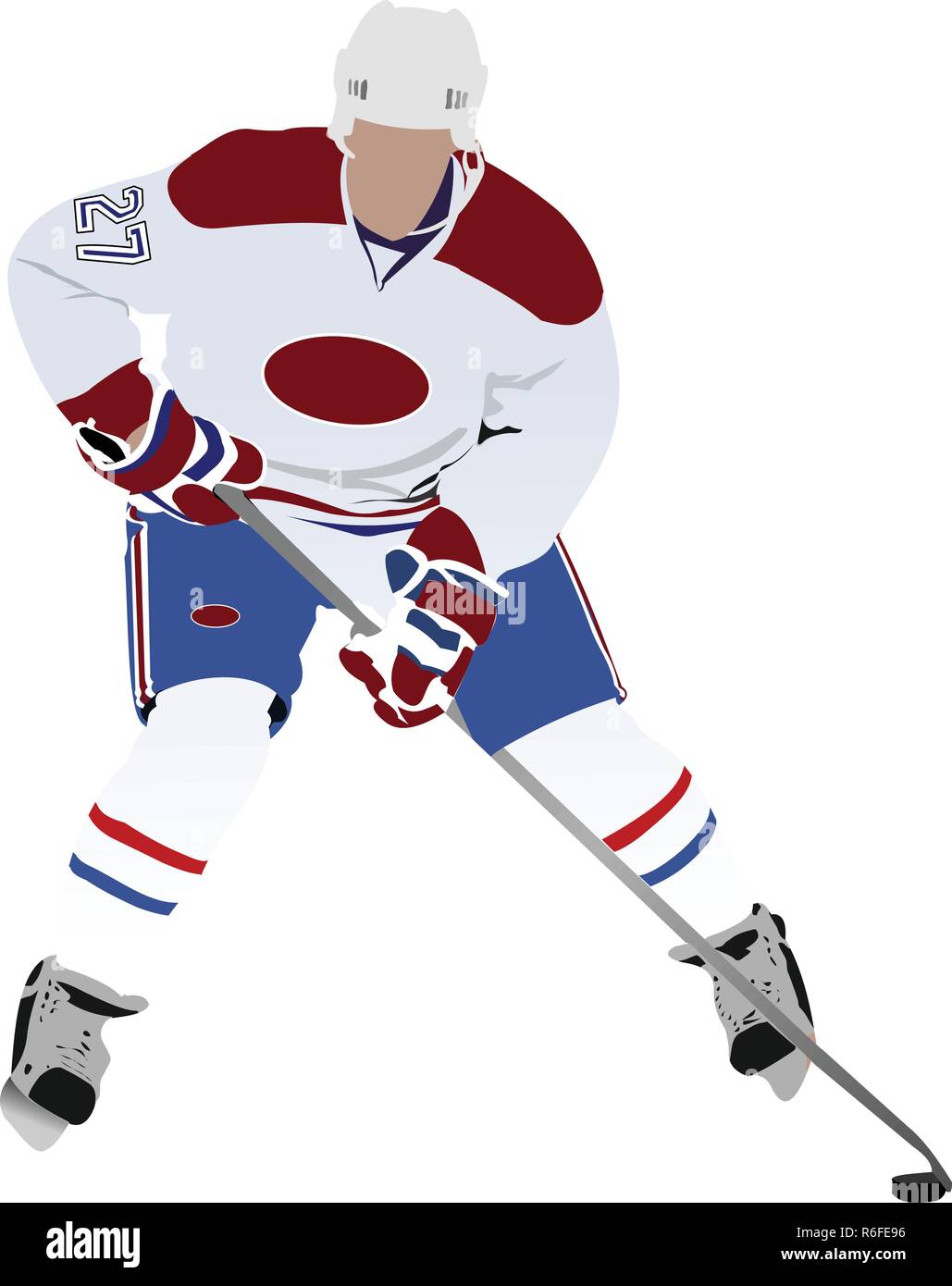 Cool Hockey Player With A Stick In The Red Form. Vector Illustration On  White Background. Sports Concept. Royalty Free SVG, Cliparts, Vectors, and  Stock Illustration. Image 70757434.