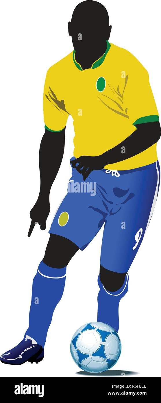 Soccer players. Colored Vector illustration for designers Stock Vector ...