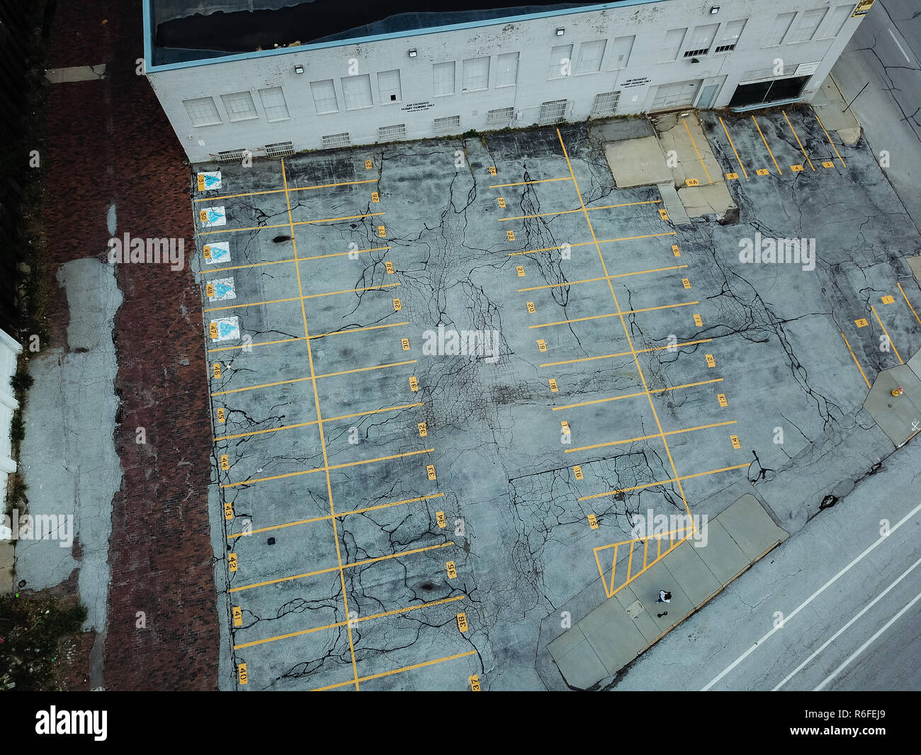 Downtown Skyline Building, Parking Lots and Streets, Omaha Nebraska