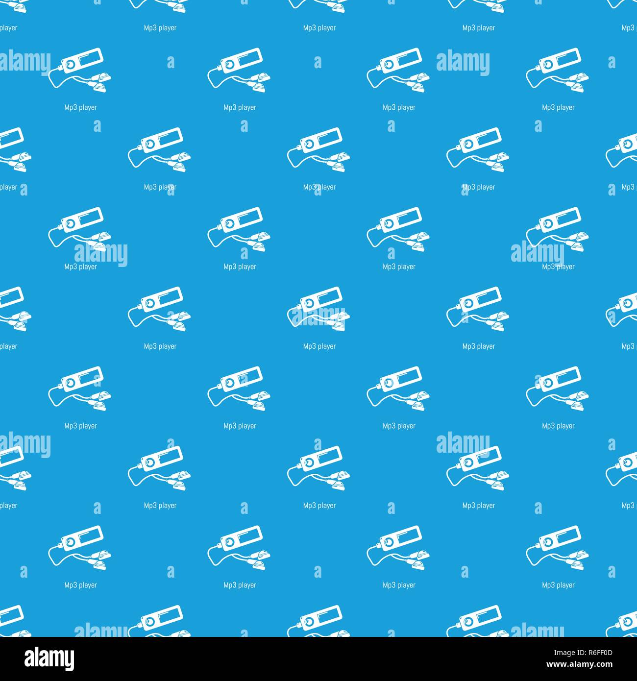 Mp3 player pattern vector seamless blue Stock Vector