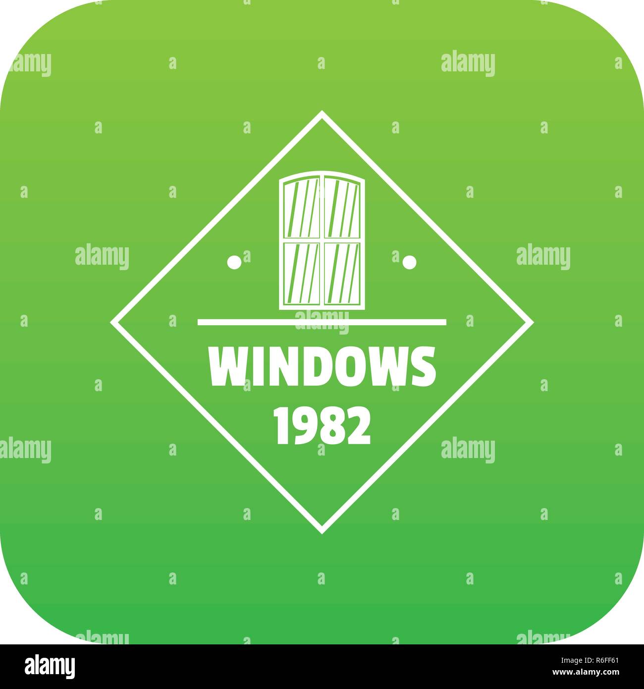 Window frame icon green vector Stock Vector