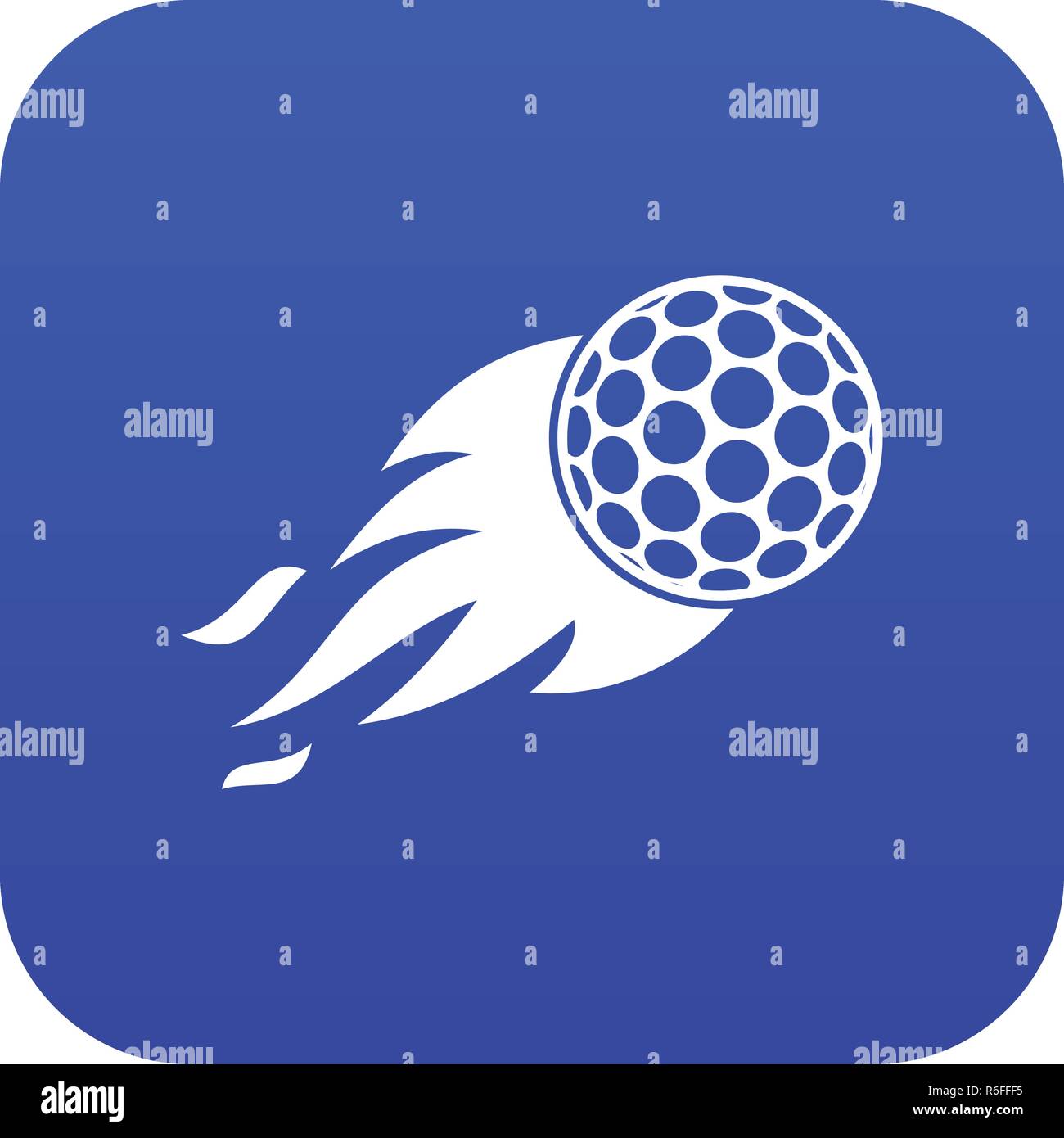 Burning golf ball icon digital blue Stock Vector