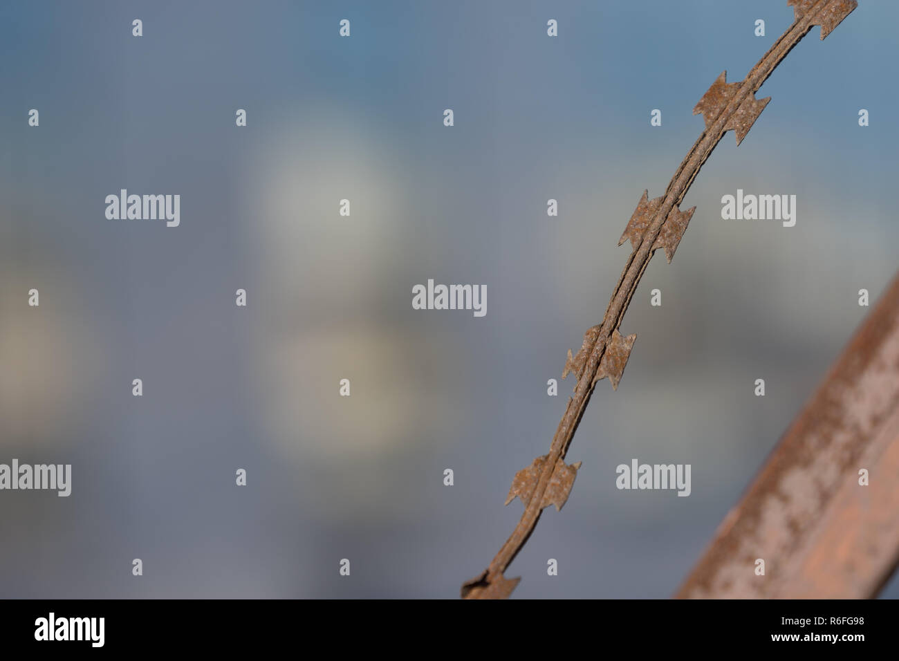 Blurred background with rusty metal wire Stock Photo - Alamy
