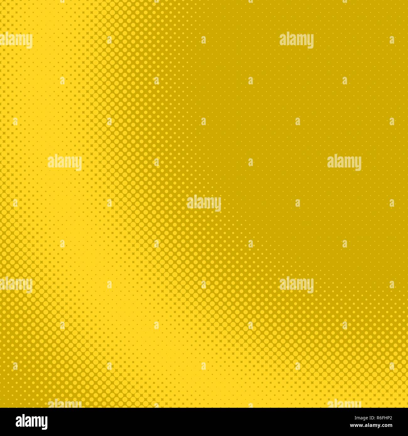Yellow geometric abstract halftone dot pattern background - vector graphic Stock Vector