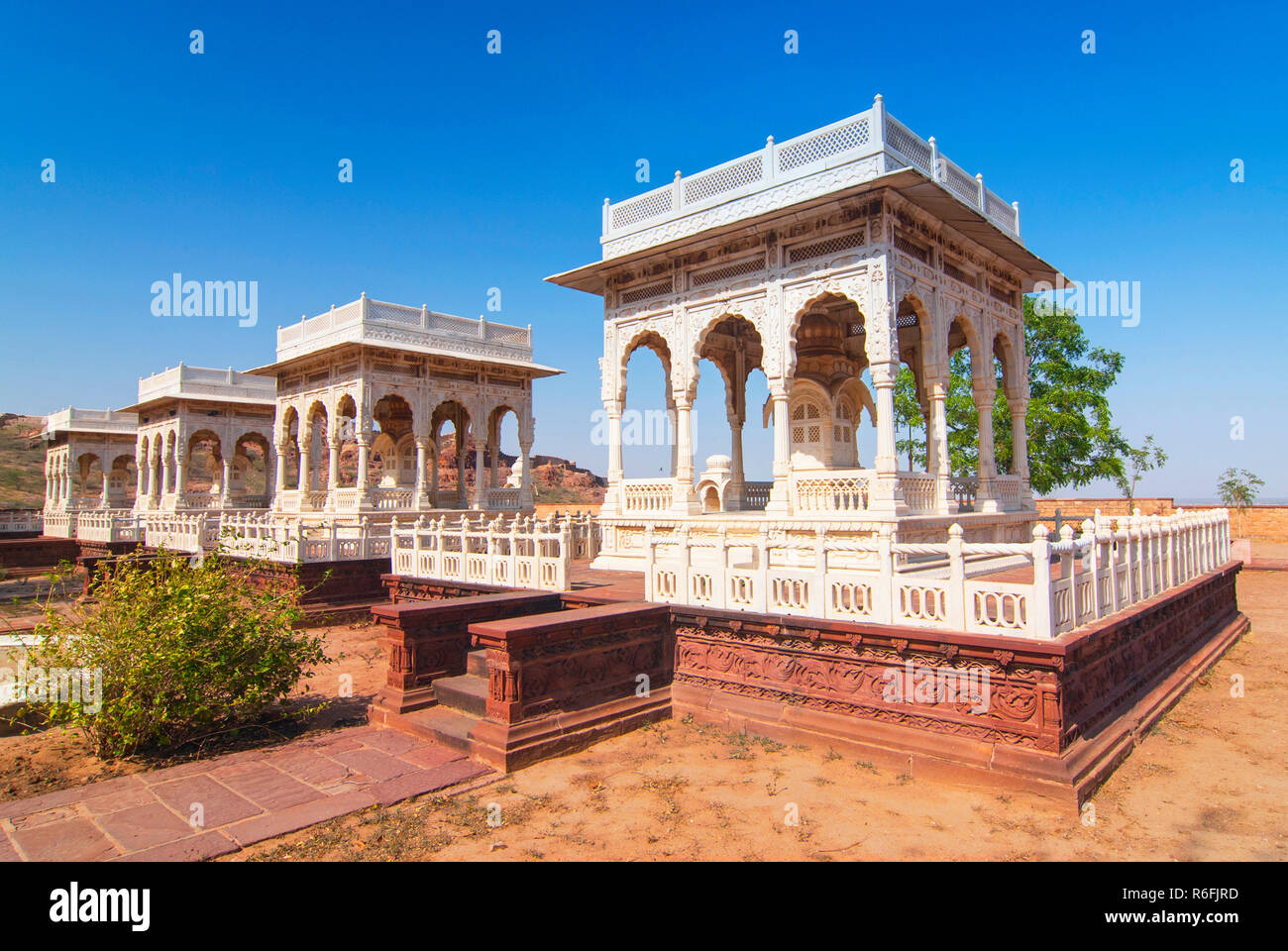 Four Cenotaphs Jaswant Thada Jodhpur Rajasthan India Stock Photo