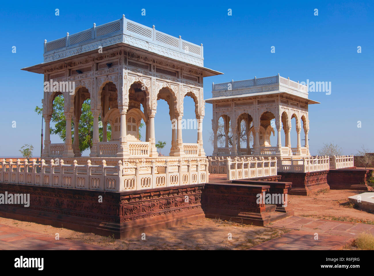 Four Cenotaphs Jaswant Thada Jodhpur Rajasthan India Stock Photo