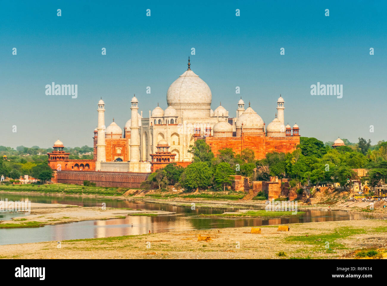 Taj Mahal And Yamuna River, (Northern View Of Taj Mahal), Agra, Uttar Pradesh, India Stock Photo