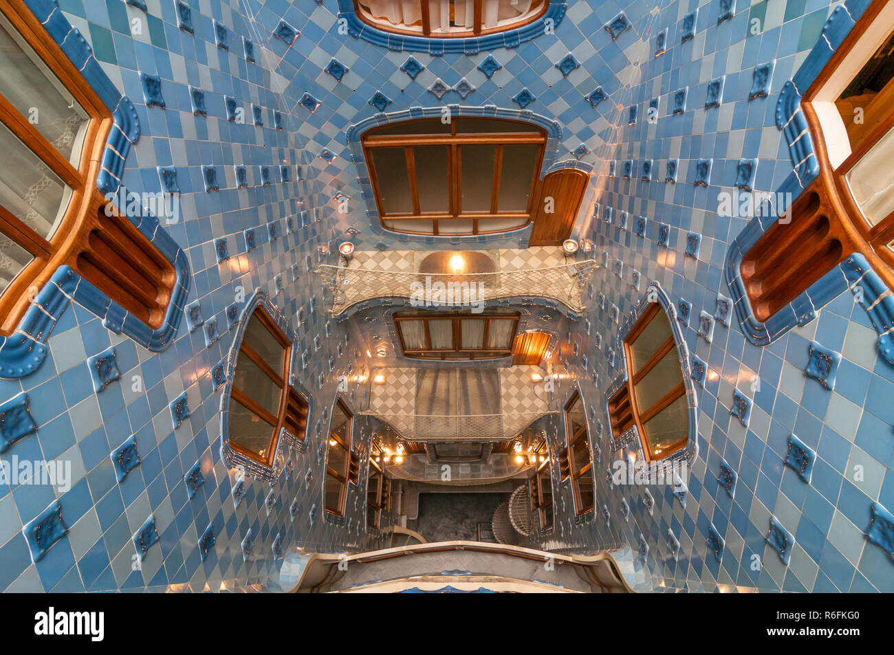 The Interior Of The Famous Casa Battlo Building Designed By Antonio Gaudi In Barcelona, Spain Stock Photo