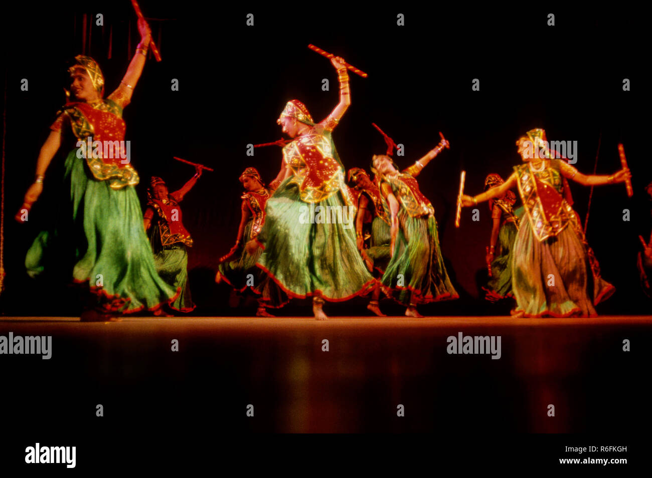folk dances, garba dandia classical dance, gujarat, india Stock Photo