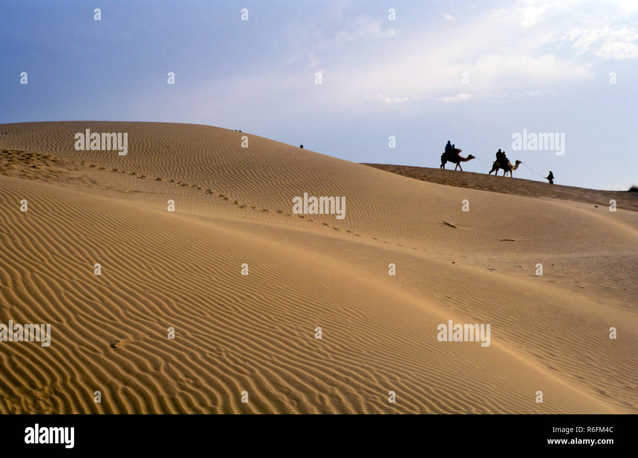 khudi desert scene, jaisalmer, rajasthan, india Stock Photo