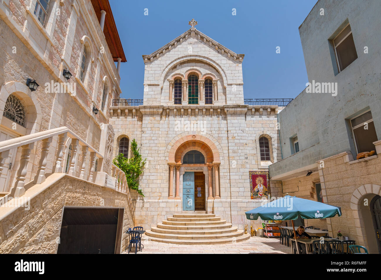 Armenian Catholic Church Of Our Lady Of The Spasm, Fourth Station, Way Of Sorrows, Stations Of The Cross In Jerusalem Old City, Israel Stock Photo