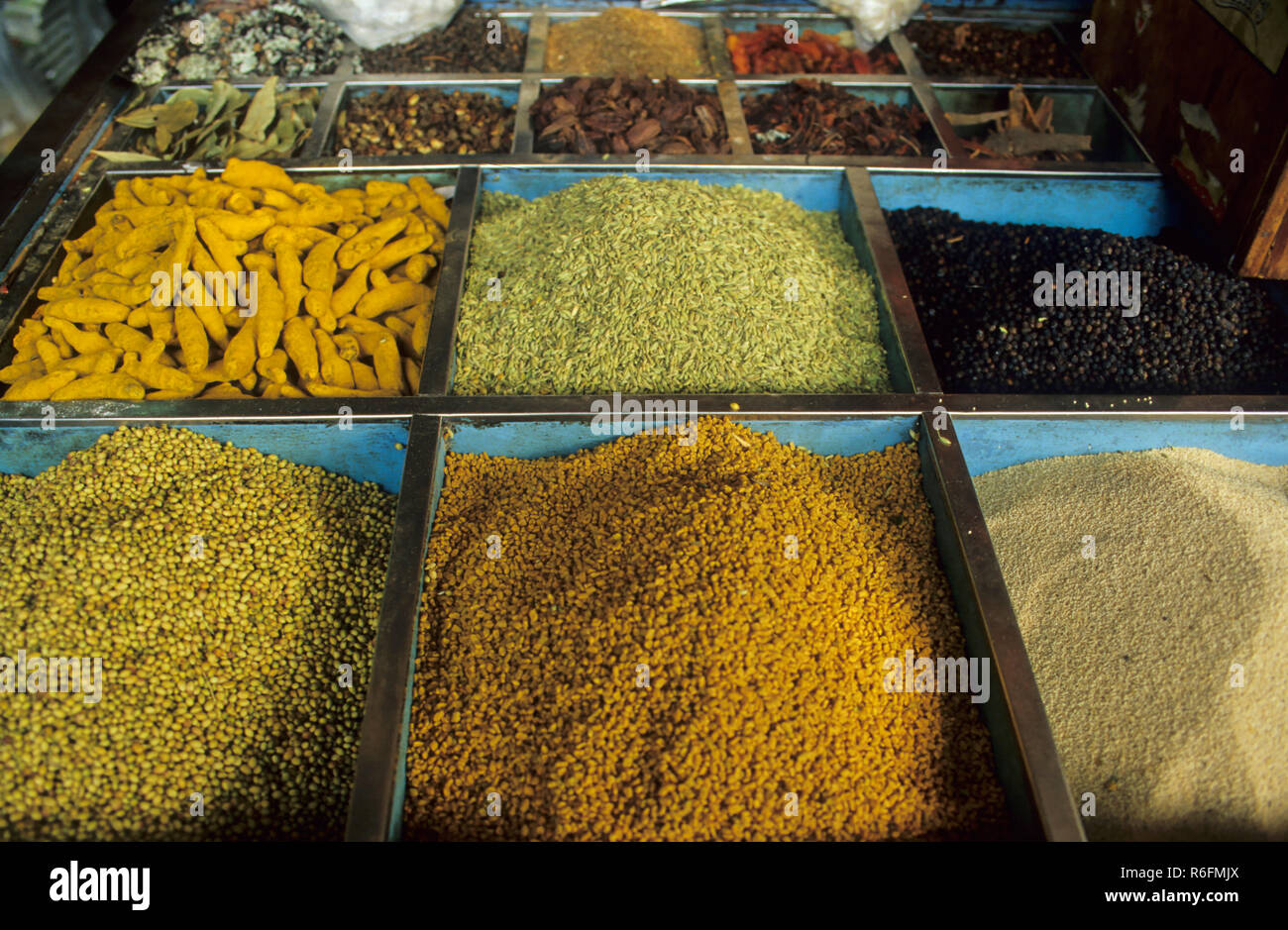 spices in the grocery & provision store, india Stock Photo Alamy