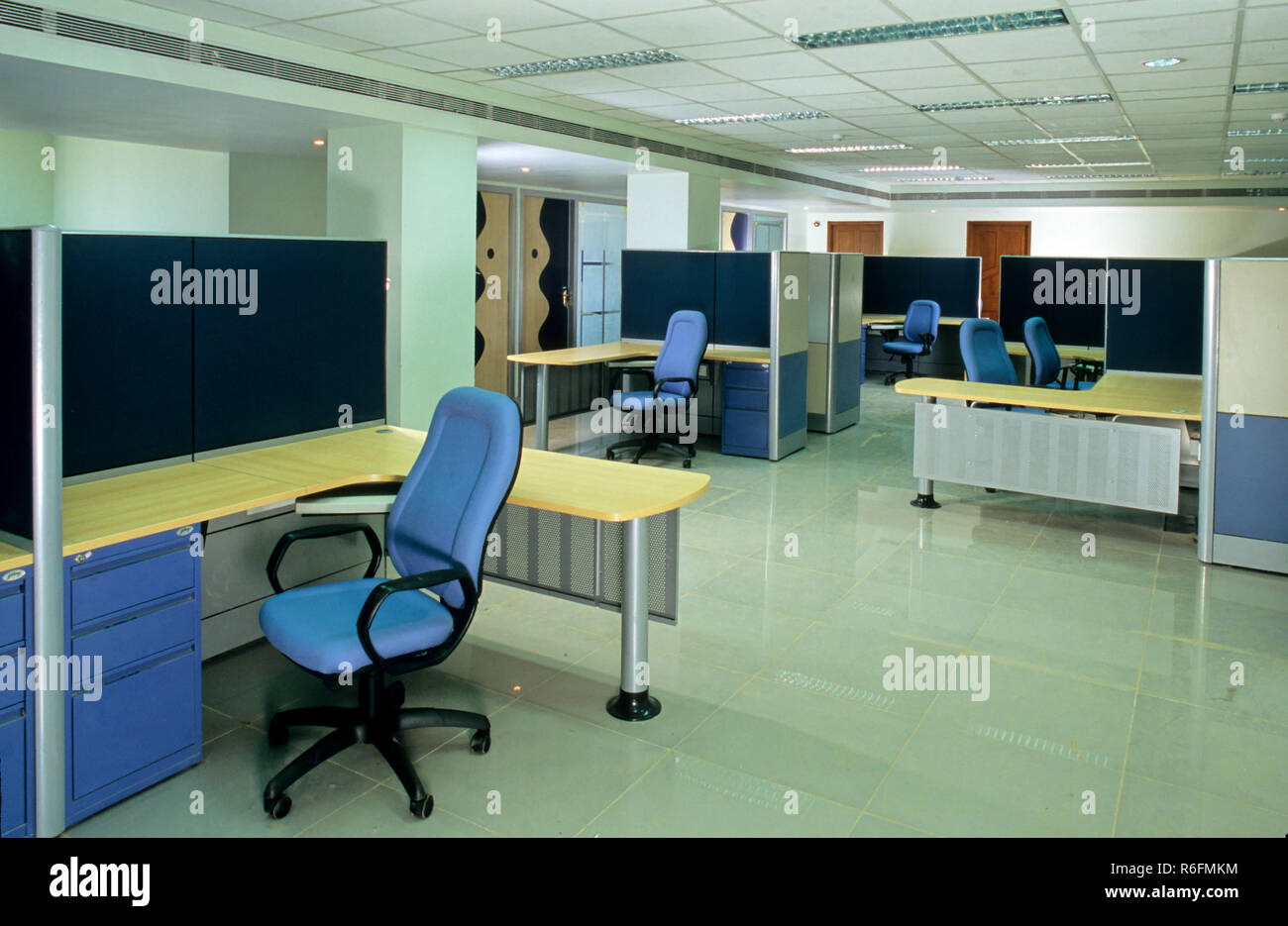 Interior Of Bank Worth Godrej Furniture India Stock Photo
