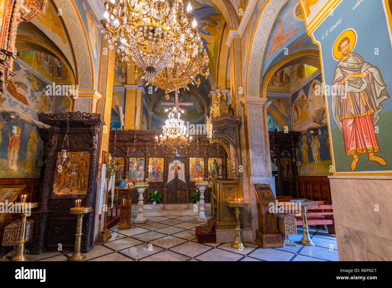 Interior Of The Greek Orthodox Church Of The Annunciation In Nazareth, Israel Stock Photo - Alamy