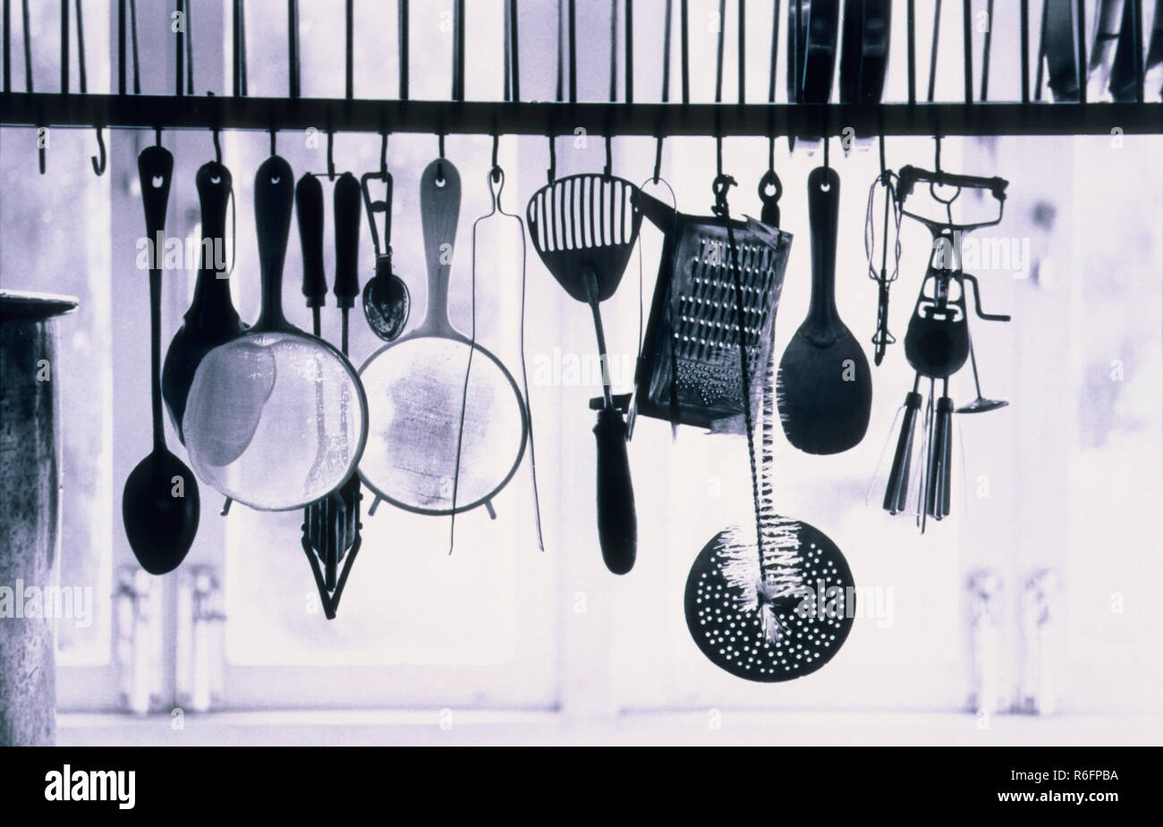 Kitchen utensils, old vintage 1900s picture Stock Photo
