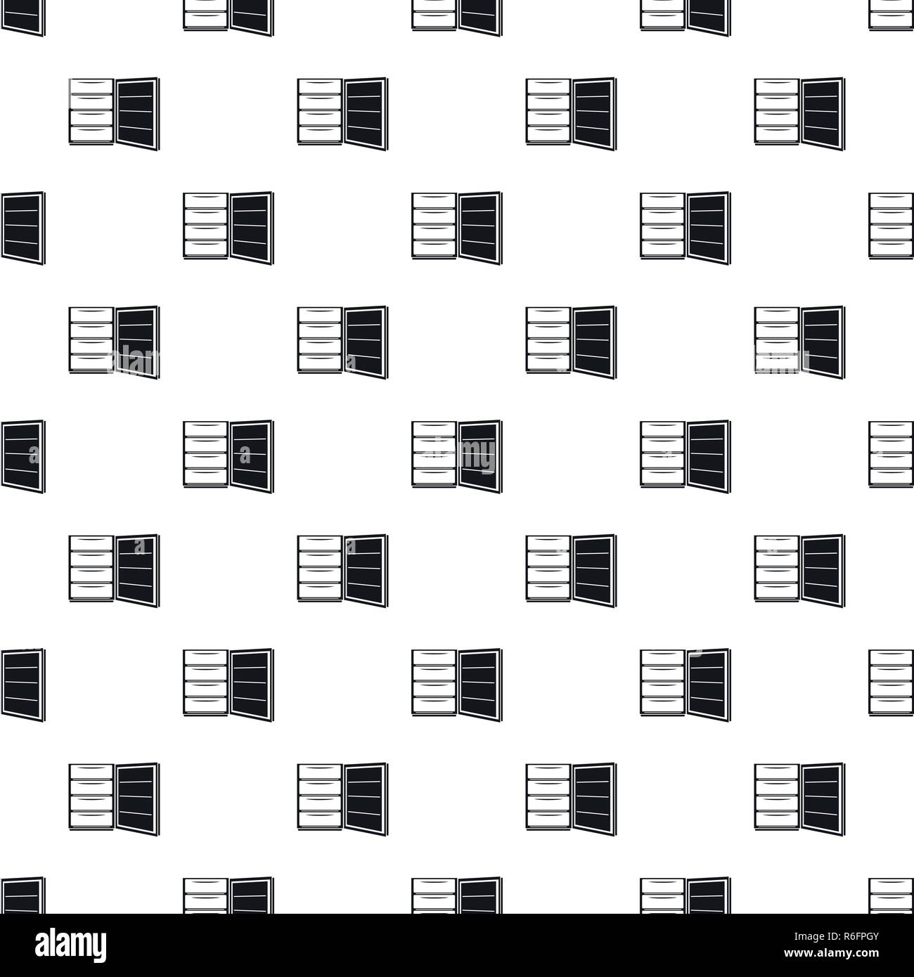 Open refrigerator pattern seamless vector repeat geometric for any web design Stock Vector