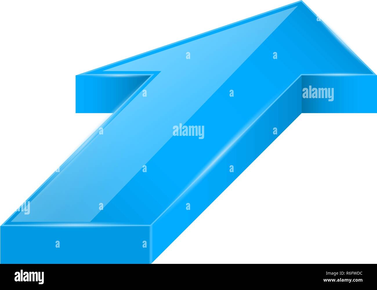 Blue arrow. 3d up diagonal icon Stock Vector Image & Art - Alamy