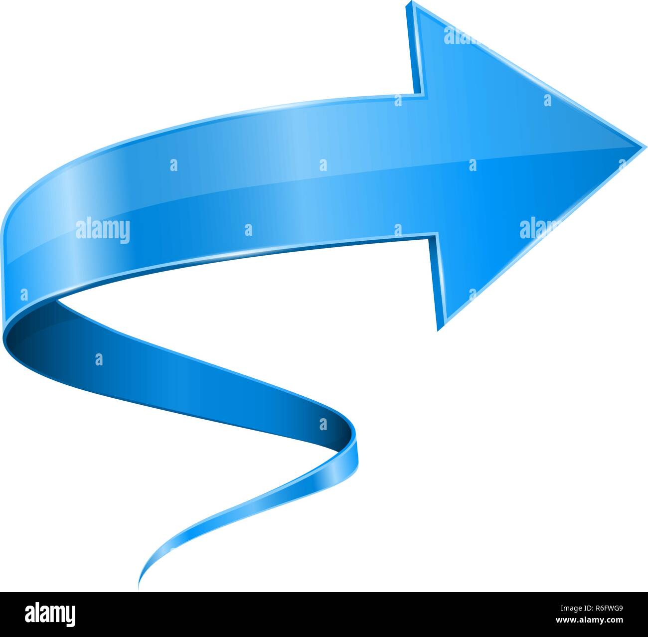 Blue 3d arrow. Spiral web icon Stock Vector Image & Art - Alamy